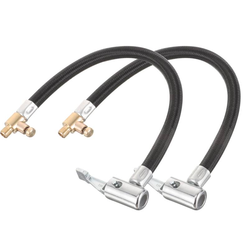 BESPORTBLE Reifenfüller Geeicht 2 Stücke Reifenfüller Verlängerung Metall Pumpe Verlängerung Schläuche Hochdruck Schrader Ventil Aufblasfutter Adapter Clip Fahrrad Zubehör Für Outdoor Luftdruckprüfer von BESPORTBLE