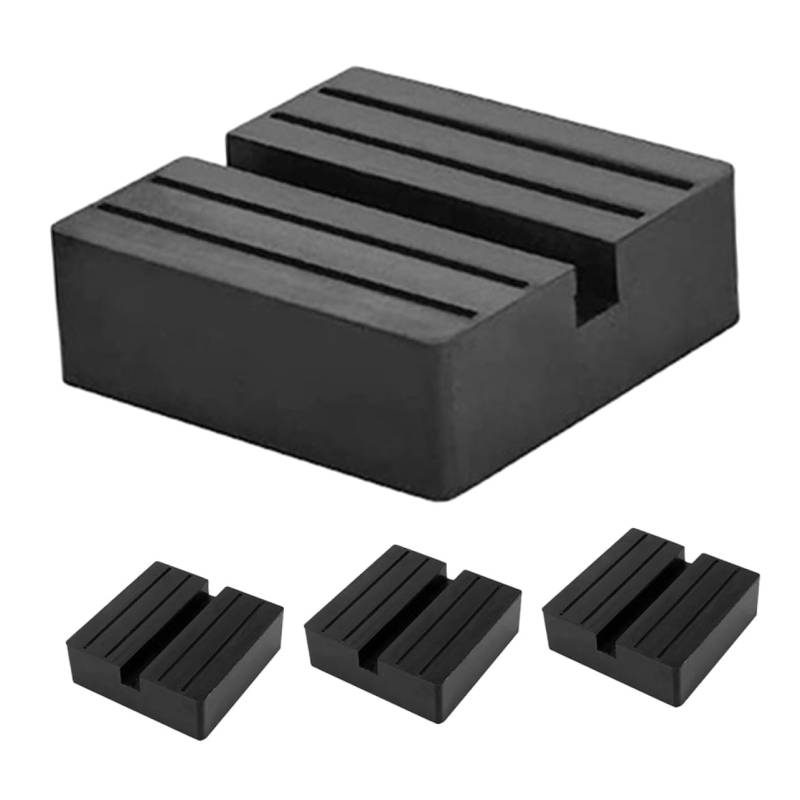 BESPORTBLE 4 Stück Gummiblock gummimatte autozubehör Gummipad Wagenheber-Auflage Wagenheberzubehör Adapter für KFZ-Wagenheber universelle Gummiauflage Hebekissen für Wagenheber Black von BESPORTBLE