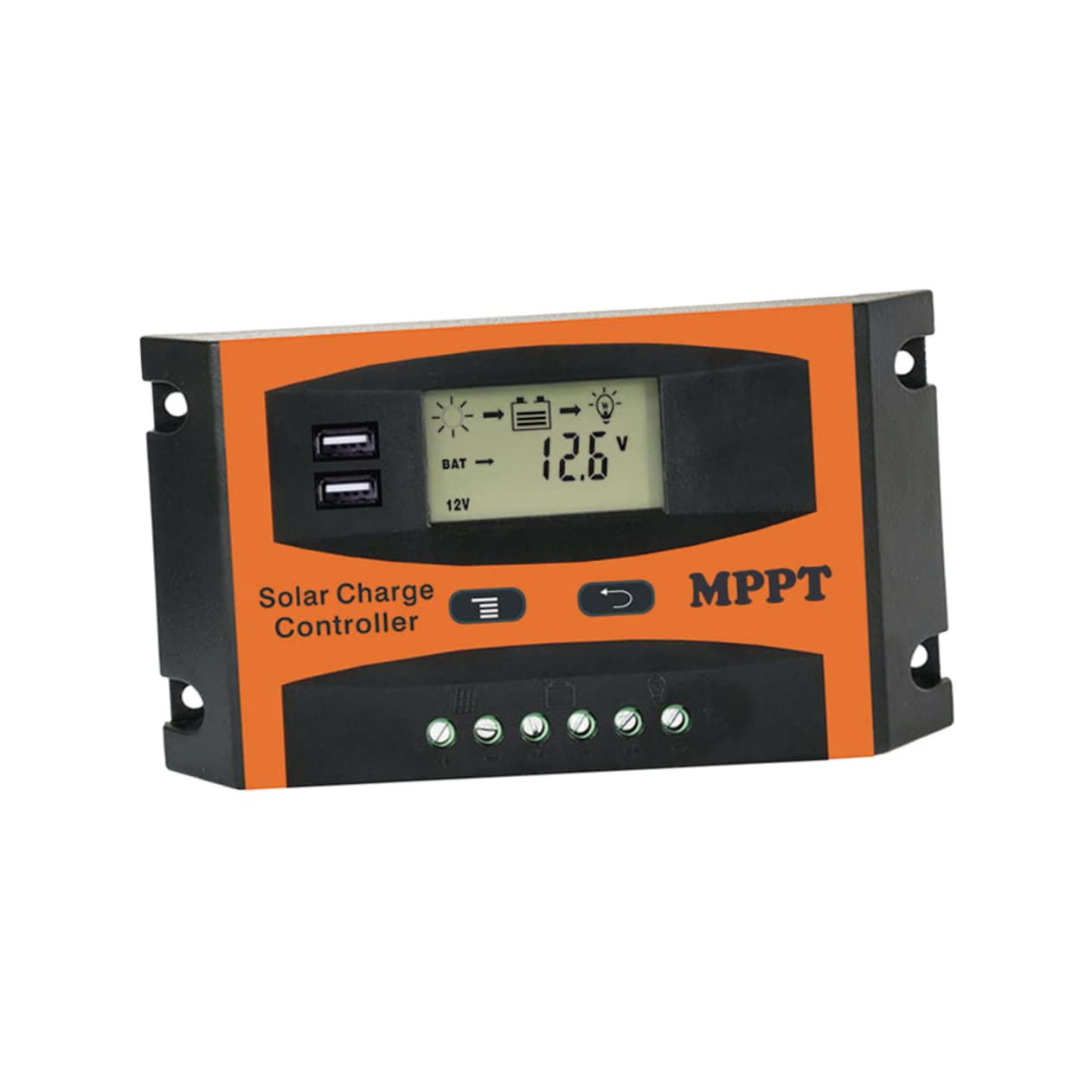 BESPORTBLE 50A MPPT Solarladeregler 12V/24V Auto LCD Dual USB Photovoltaik Batterieladegerät Mit Integriertem Timer Für AGM Gel Und Versiegelte Batterien von BESPORTBLE