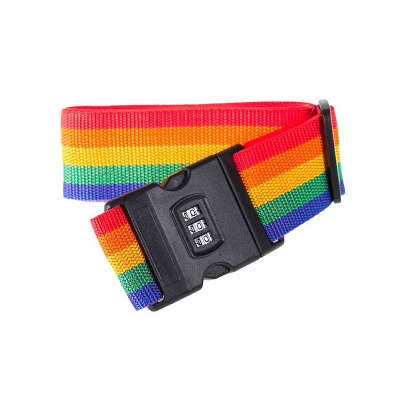 BESPORTBLE Gepäckgurte Verstellbare Sicherheit Koffer Gürtel Reisetasche Zubehör mit Zahlenschloss für Touristen Geschäftsleute (Regenbogen) von BESPORTBLE