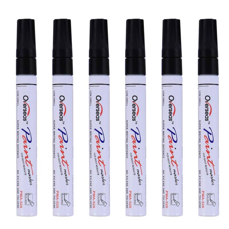 BESPORTBLE Werkzeug Permanent Marker 6Pcs Autolack Marker Stifte für Auto Permanent Wasserdichte Carwash Sichere DIY Motorr? Permanent Automotive Pflege (Schwarz) Steine Zum Bemalen von BESPORTBLE