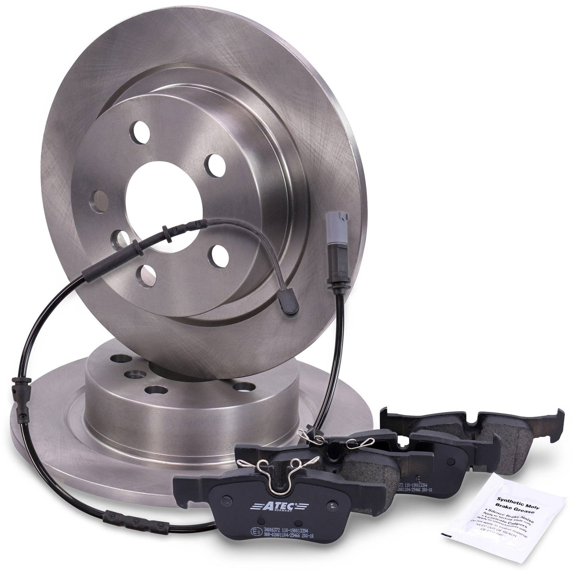 BESTPRICE Bremsenset Hinterachse inkl. Bremsscheiben Ø 280 mm Voll + Bremsbeläge hinten Kompatibel mit BMW 2 Active Tourer (F45), 2 Gran Tourer (F46), X1 (F48), MINI MINI CLUBMAN (F54) von BESTPRICE