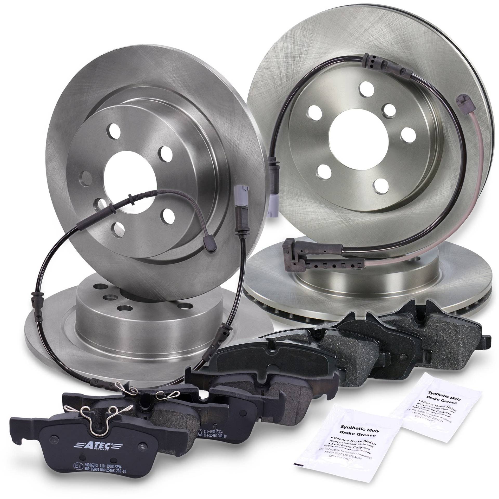 BESTPRICE Bremsenset inkl. Bremsscheiben vorne Ø 280 mm + hinten Ø 280 mm + Bremsbeläge vorne und hinten + Verschleißkontakt, Kompatibel mit BMW 2 Active Tourer (F45), MINI MINI CLUBMAN (F54) von BESTPRICE