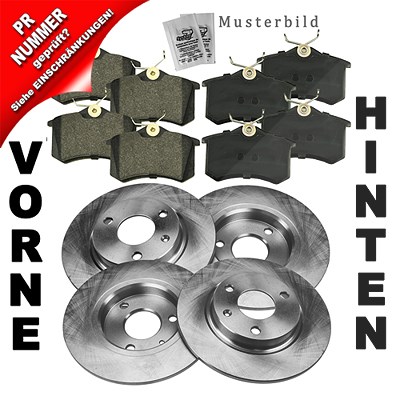 Bestprice Bremsscheiben + Bremsbeläge Vorne + Hinten für Audi von BESTPRICE