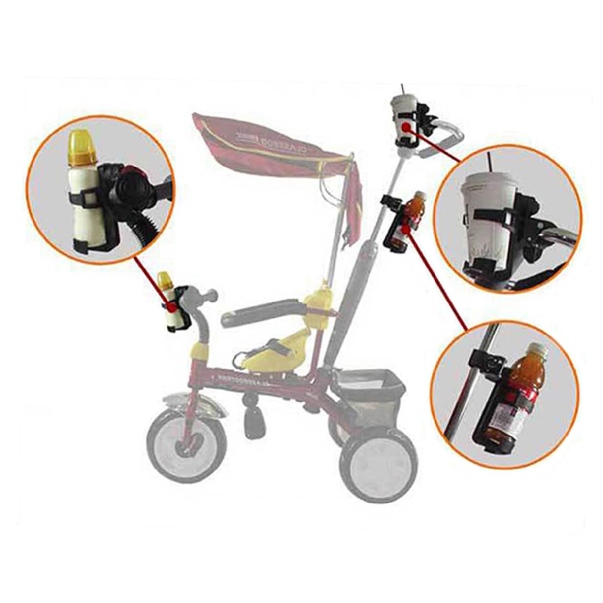 BESTonZON 2 Stück Flaschenhalter Für Kleinkinderwagen Flaschenhalter Für Kinderwagen Tragbarer Flaschenhalter Babywagen Flaschenhalter Fahrradflaschenhalter Flaschenhalter Für von BESTonZON