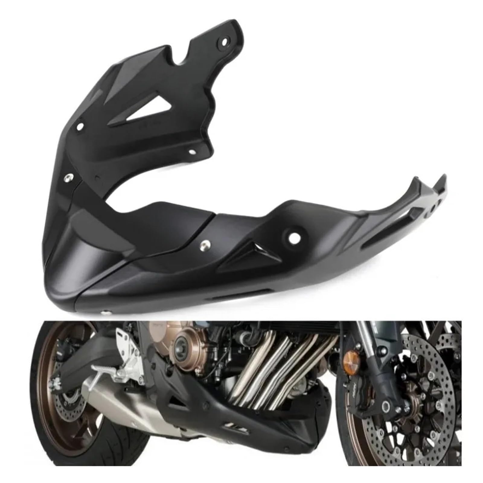 BEUAOCK Motorspoiler Belly Pan Kompatibel mit CB650R CB650F CB650FE CB650FA 2014 2015 2016 2017 2018 2019 2020 2021 2022 2023 14-23 Schwarz A von BEUAOCK