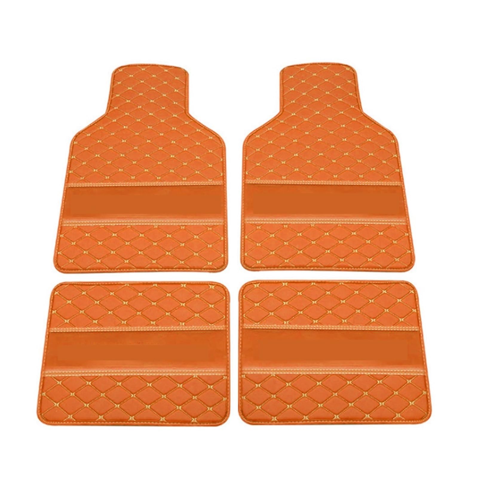 Auto Fußmatten Automatten Universell Für Alle Autos Auto-Fußmatten Individuelle Textfarbe Leder Auto-Teppich rutschfeste Innenzubehör-Matten (Farbe : Orange) von BEUTEE