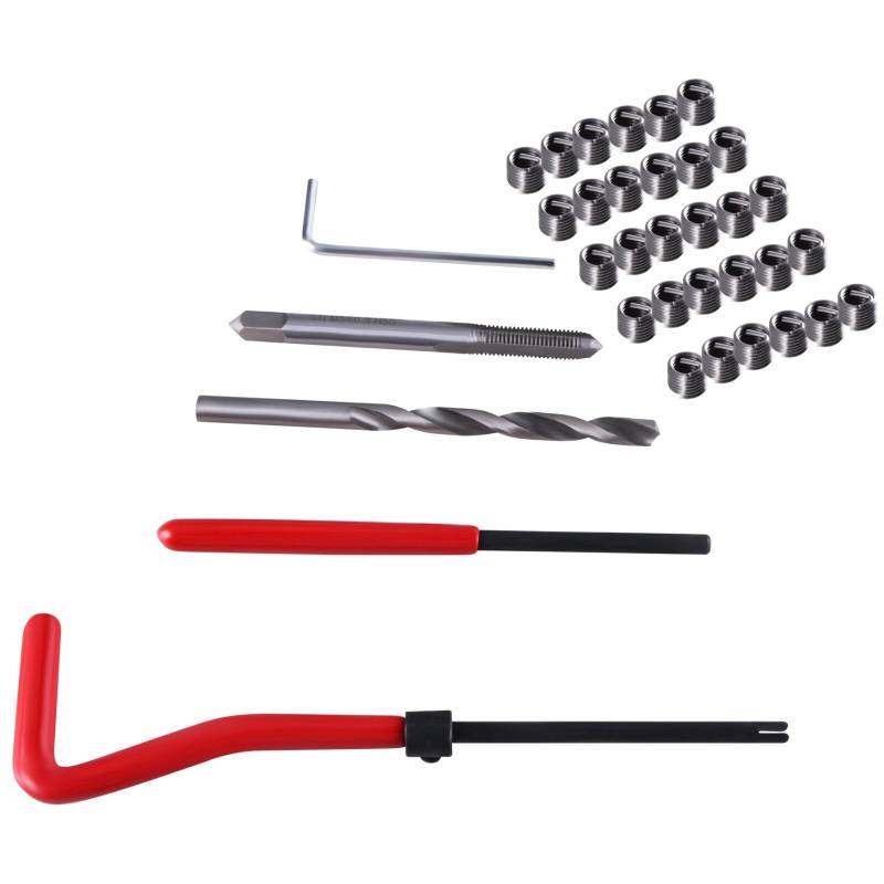 BEVDICNC Gewinde Reparatur Satz, 30-teilig M8 x 1,25 mm Rostfreier Stahl Gewindereparatursatz Thread Repair Kit Kompatibel Handwerkzeug Set von BEVDICNC