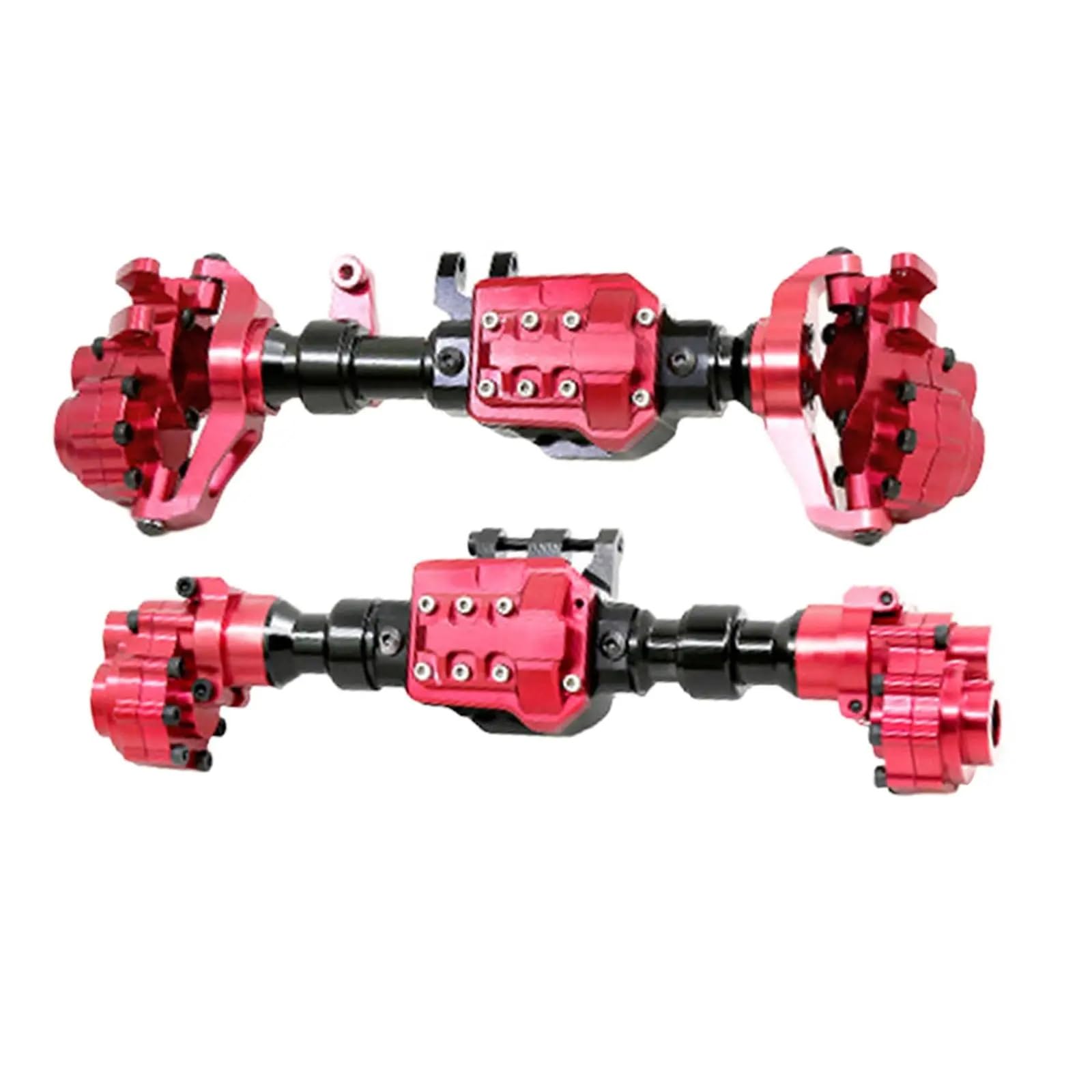 BEWAQO RC Autozubehör Für 1/10 RC Crawler DIY Geändert DIY Zubehör Teile Vorne Hinterachse Gehäuse Upgrade Teil RC Metall Achse Geändert Teile(Red) von BEWAQO