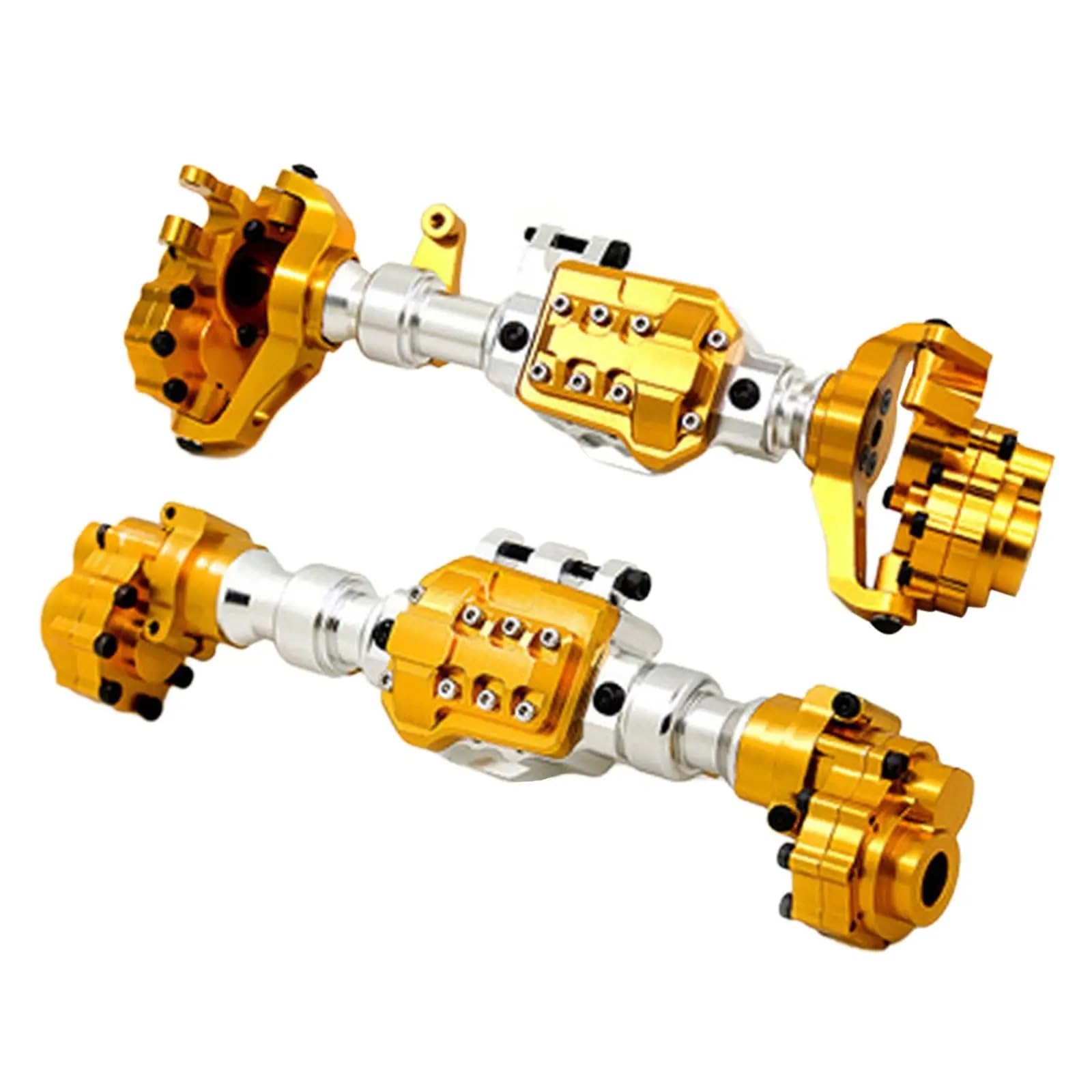 BEWAQO RC Autozubehör Für 1/10 RC Crawler DIY Geändert DIY Zubehör Teile Vorne Hinterachse Gehäuse Upgrade Teil RC Metall Achse Geändert Teile(Yellow) von BEWAQO