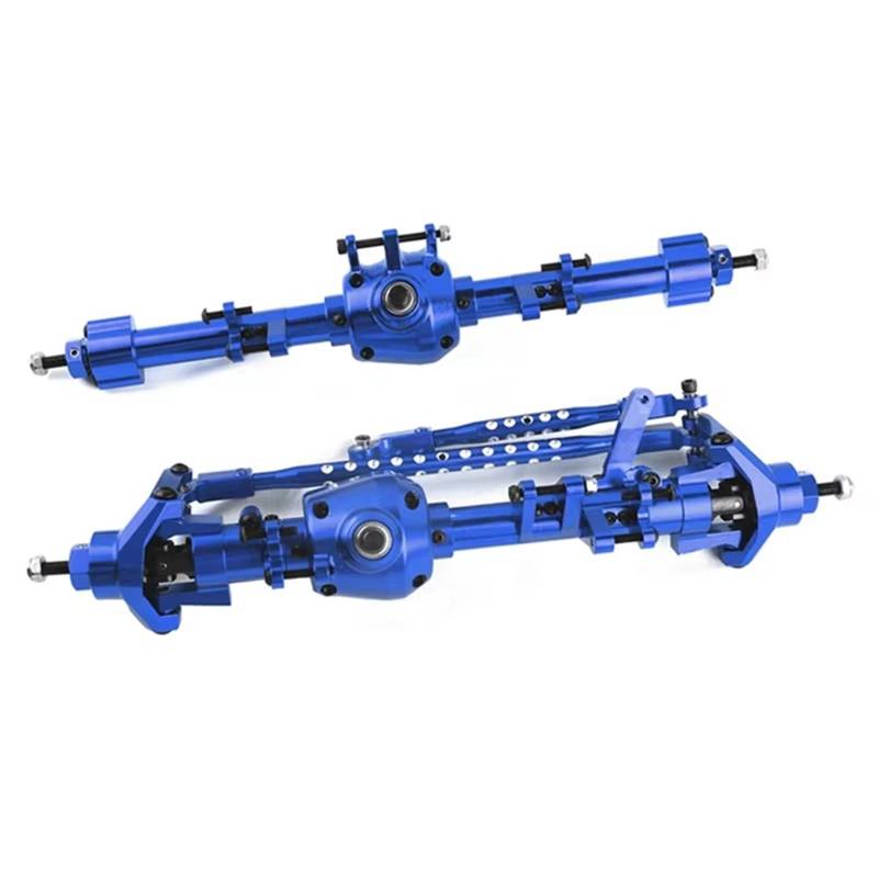 BEWAQO RC Autozubehör Für Axial SCX6 1/6 RC Crawler Auto Upgrade Teile Ersatz Zubehör 2Pcs Metall Vorder- Und Hinterachse Set Modifizierte Teile(Blue) von BEWAQO