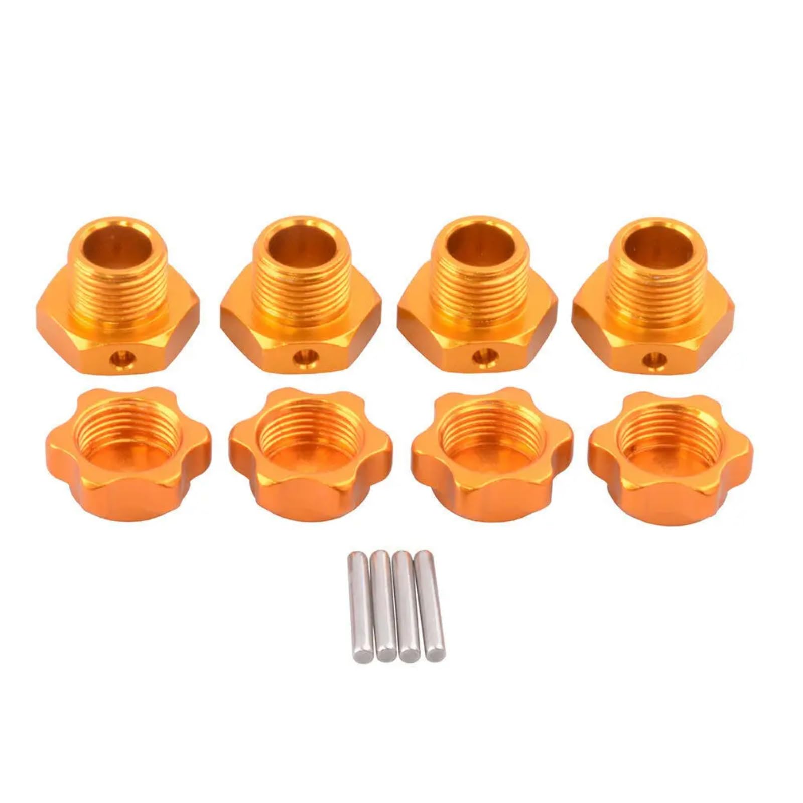 BEWAQO RC Autozubehör Für HPI, Für HSP, Für Traxxas, Für Himoto, Für Axial, Für Kyosho, Für Redcat 1/8 RC M17 17 Mm Felgen-Sechskantnaben-Adapter-Abdeckmuttern(Yellow) von BEWAQO