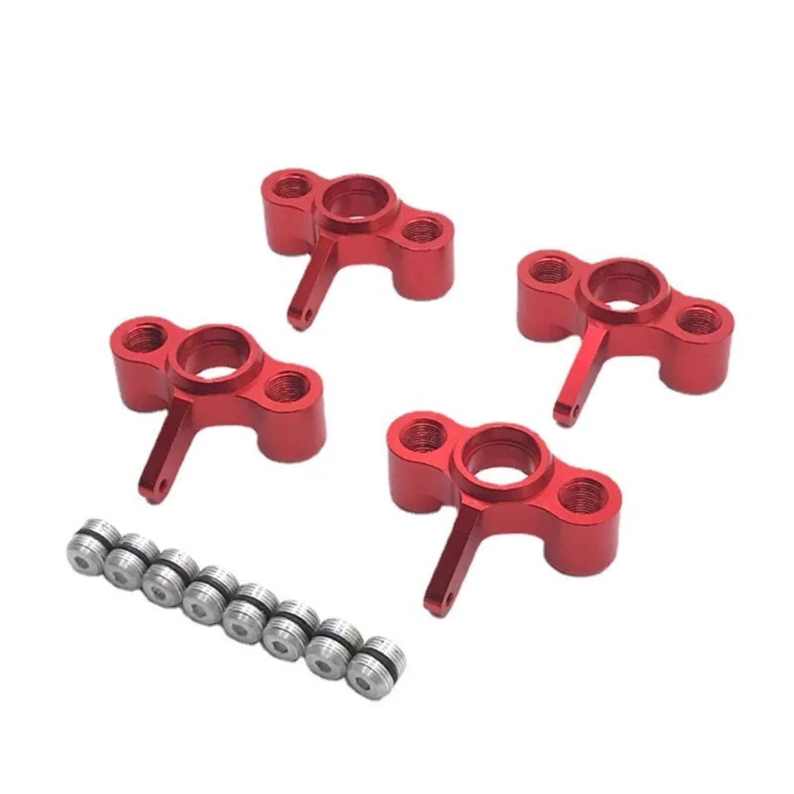 BEWAQO RC Autozubehör Für JLB 1/10 J3 RC Auto Teile EA1003A Metall Upgrade Refit Vorne Und Hinten Lenkung Tasse Ersatzteile(Red) von BEWAQO