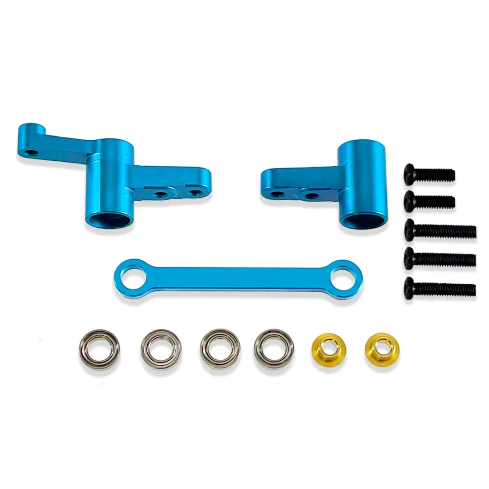 BEWAQO RC Autozubehör Für MJX Für Hyper Für Go 1/14 14209 14210 H14BM Metall Armaturen Lenkung Montage Mit Lager RC Auto Upgrade Teile Zubehör(Blue) von BEWAQO