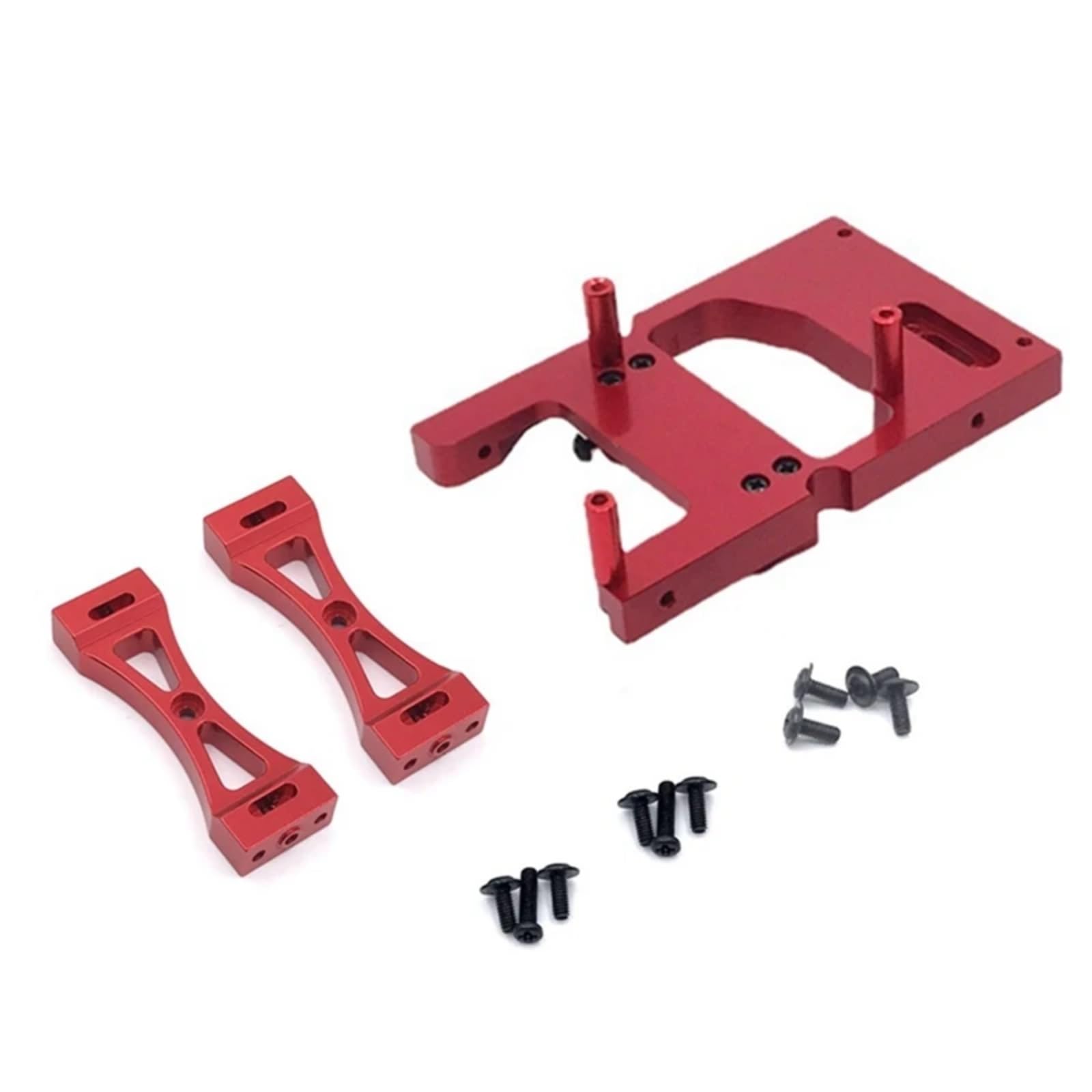 BEWAQO RC Autozubehör Für MN 1/12 D90 D91 D96 Für MN98 Für MN99S RC Auto Upgrades Teile Zubehör Metall Servo Halterung Strahl Querträger Set(Red) von BEWAQO