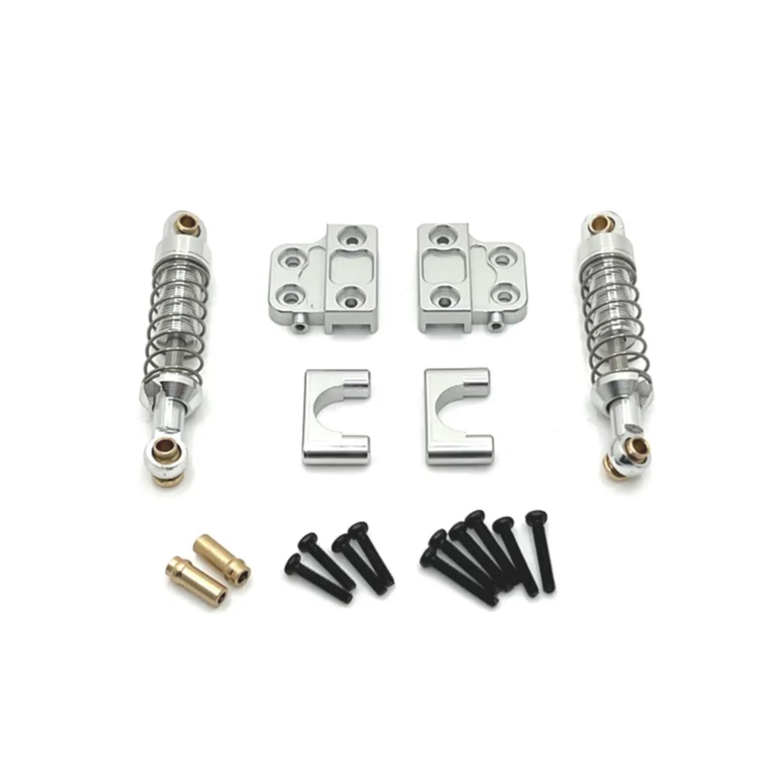 BEWAQO RC Autozubehör Für MN Für MN82 LC79 Für MN78 Modell 1/12 RC Auto Teile Metall Verbesserte Hinterachse Befestigung Und Hinten Stoßdämpfer Modifikation Zubehör(Silver) von BEWAQO