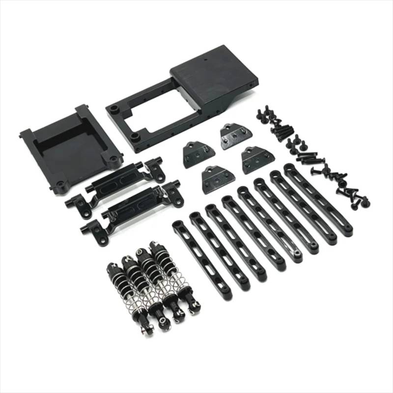 BEWAQO RC Autozubehör Für MN MN168 Für MN78 Modell 1/12 Fernbedienung Fahrzeug RC Auto Teile Metall Upgrade Schwachstelle Kit Modifikation Zubehör(Black) von BEWAQO