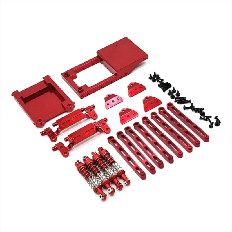 BEWAQO RC Autozubehör Für MN MN168 Für MN78 Modell 1/12 Fernbedienung Fahrzeug RC Auto Teile Metall Upgrade Schwachstelle Kit Modifikation Zubehör(Red) von BEWAQO