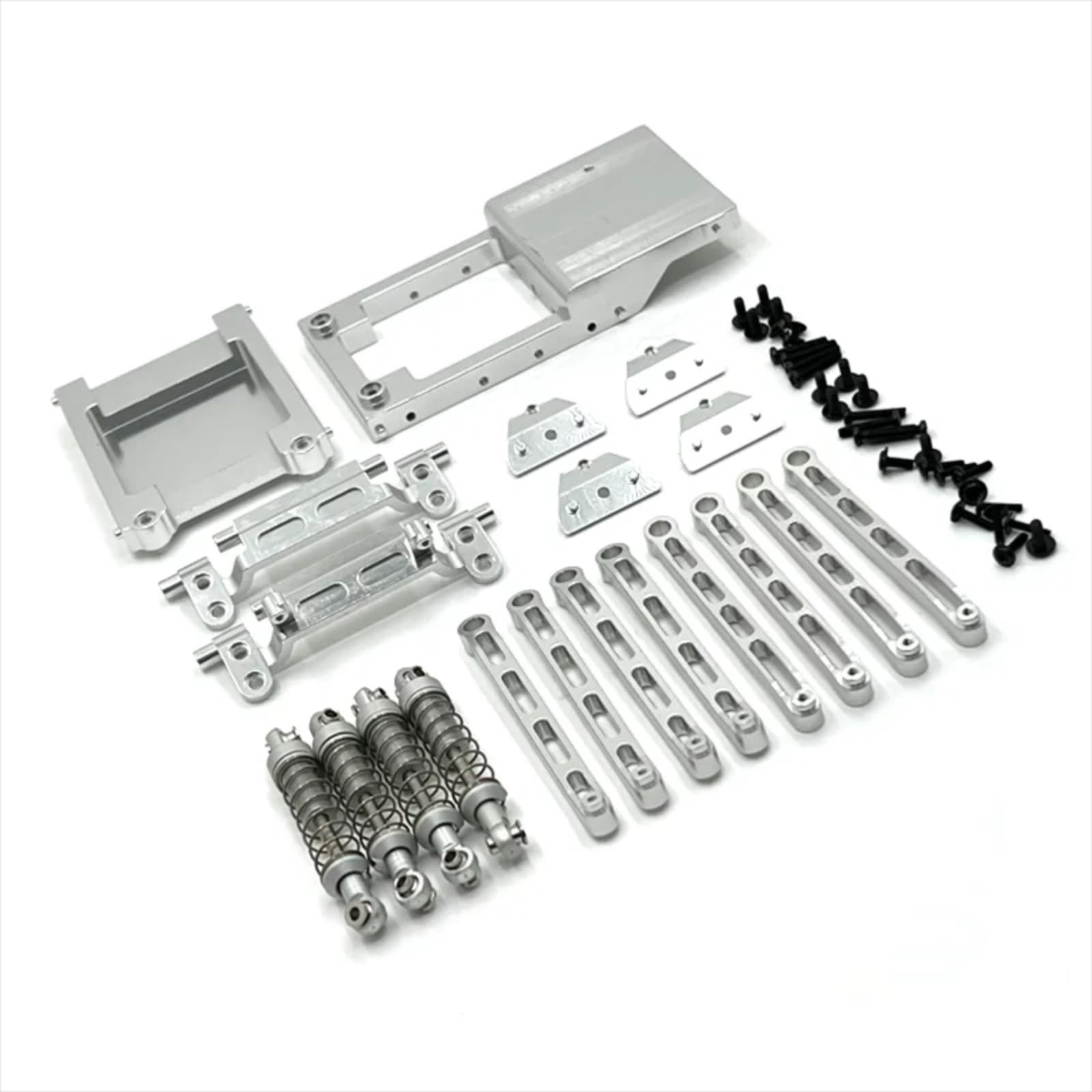 BEWAQO RC Autozubehör Für MN MN168 Für MN78 Modell 1/12 Fernbedienung Fahrzeug RC Auto Teile Metall Upgrade Schwachstelle Kit Modifikation Zubehör(Silver) von BEWAQO