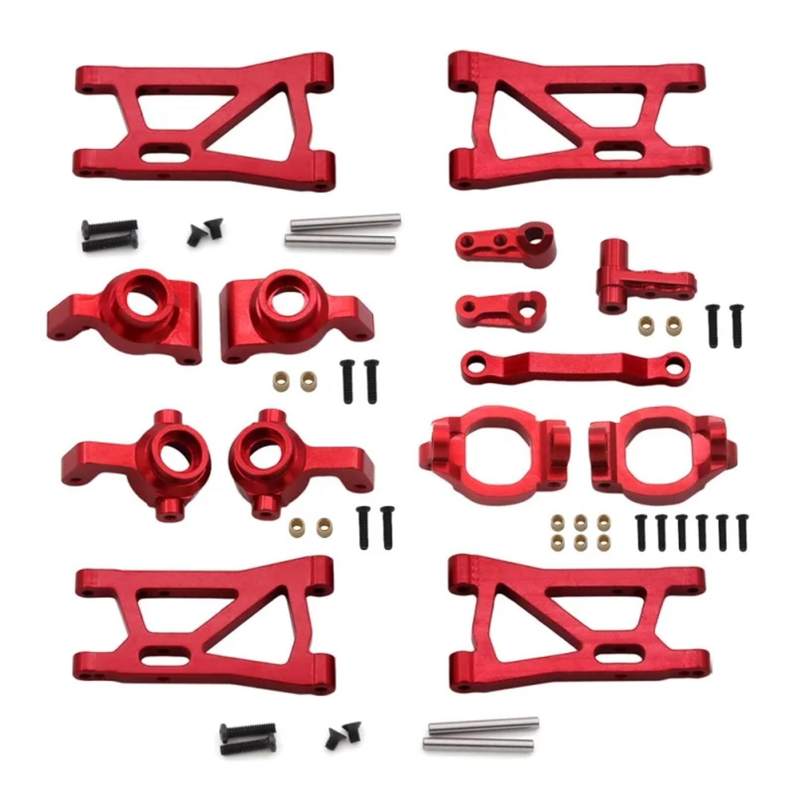 BEWAQO RC Autozubehör Für Remo Für Hobby Für Smax 1631 1635 1651 1655 RC Auto Upgrade Teile Kit Metall Lenkung Block C-hub Träger Lenkung Montage Suspension Arm(Red) von BEWAQO