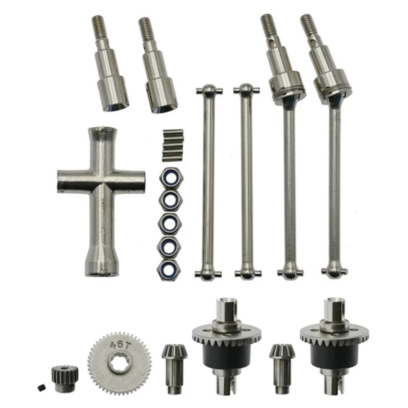 BEWAQO RC Autozubehör Für SCY 16101 16102 16103 16201 Für Pro 1/16 Bürstenlosen RC Metall Differential Und Antriebswelle Set Upgrades Änderung Zubehör von BEWAQO