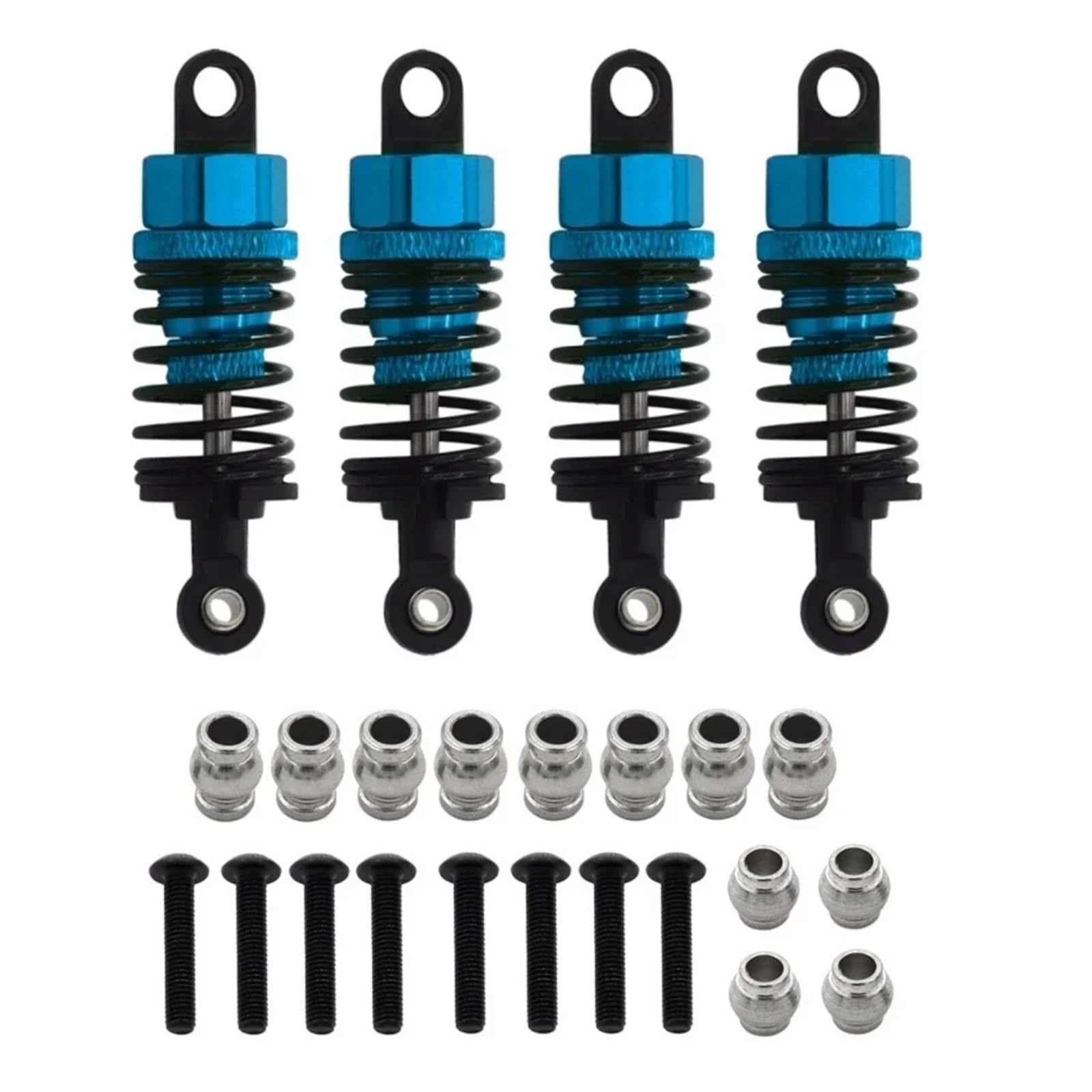 BEWAQO RC Autozubehör Für Tamiya Für TT01 Für TT02 Metall Stoßdämpfer Öl Dämpfer Set 1/10 RC Auto Upgrade Teile Modifikation Zubehör(Blue) von BEWAQO