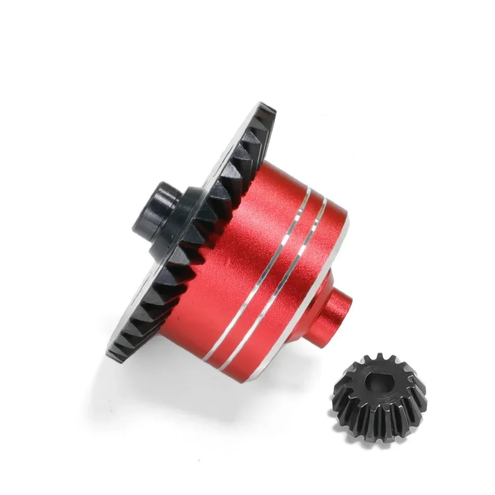 BEWAQO RC Autozubehör Für Tamiya Für TT02 Für TT02B XV02 Geändert Teile Metall Differential Fall Mit Stahl Haupt Getriebe Stirnrad 1/10 RC Auto Upgrade Teile Zubehör(Red) von BEWAQO