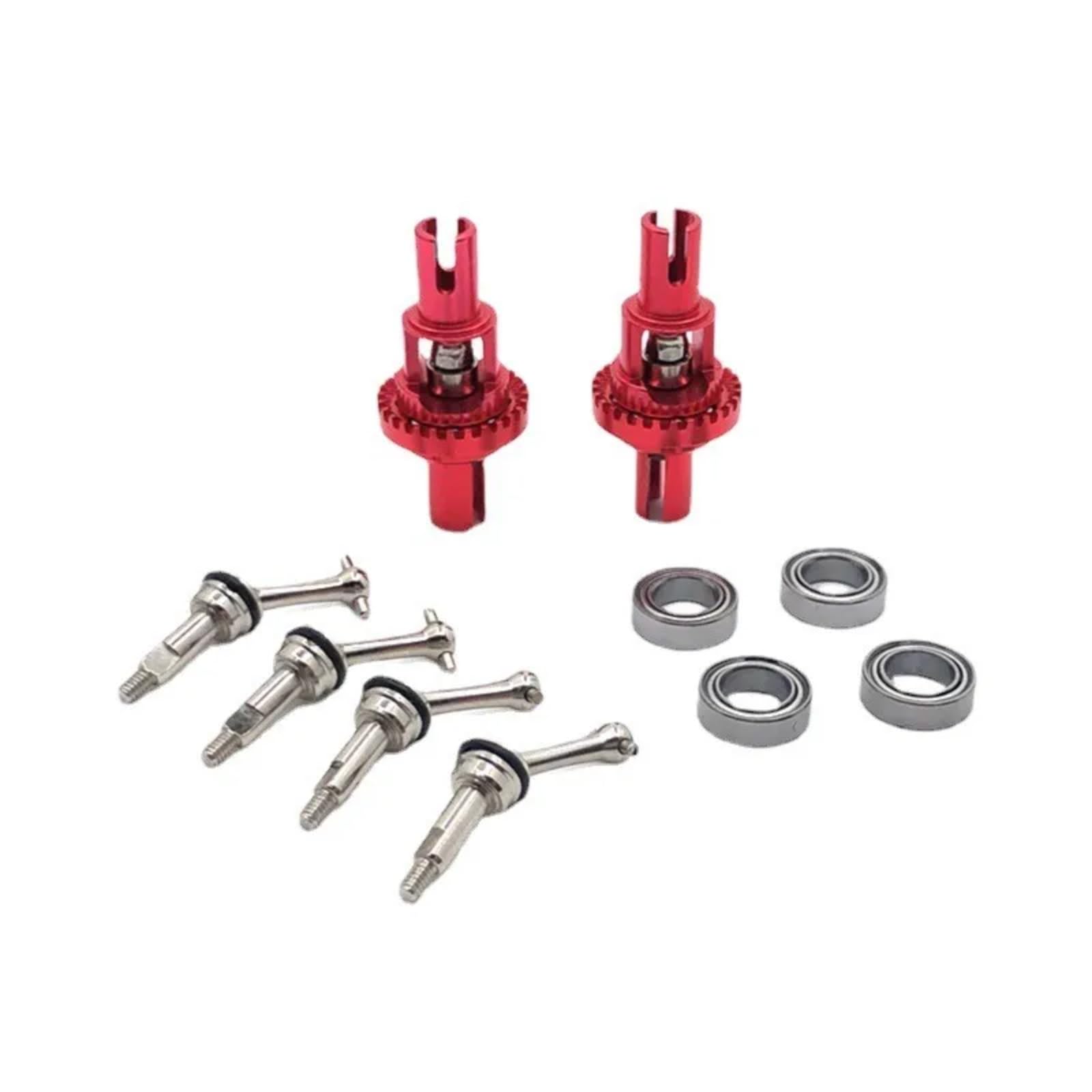 BEWAQO RC Autozubehör Für WLtoys 1/28 K969 K979 K989 K999 P929 P939 284131 RC Auto Teile Metall Upgrade Ball Differential Erweiterte Antriebswelle(Red) von BEWAQO