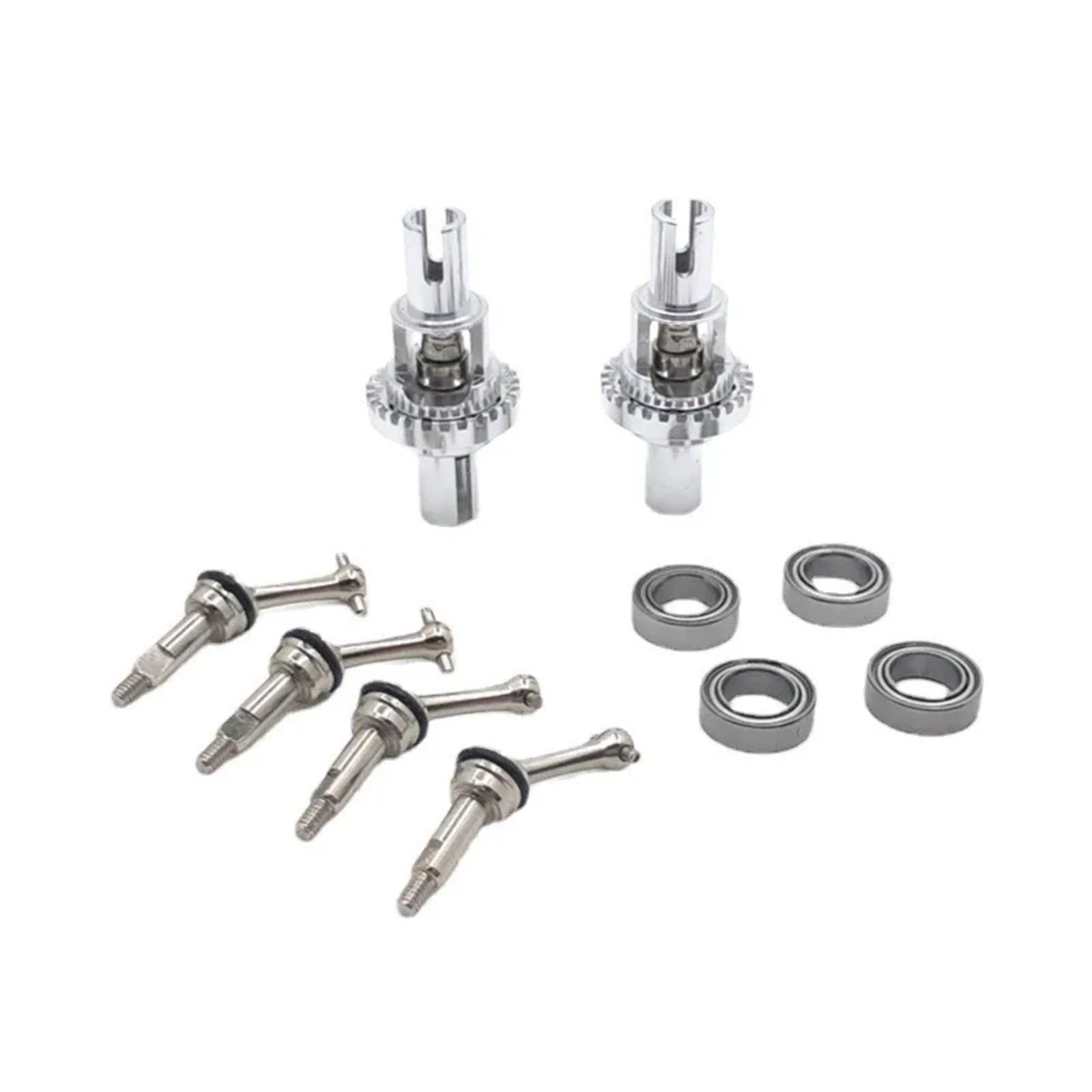 BEWAQO RC Autozubehör Für WLtoys 1/28 K969 K979 K989 K999 P929 P939 284131 RC Auto Teile Metall Upgrade Ball Differential Erweiterte Antriebswelle(Silver) von BEWAQO