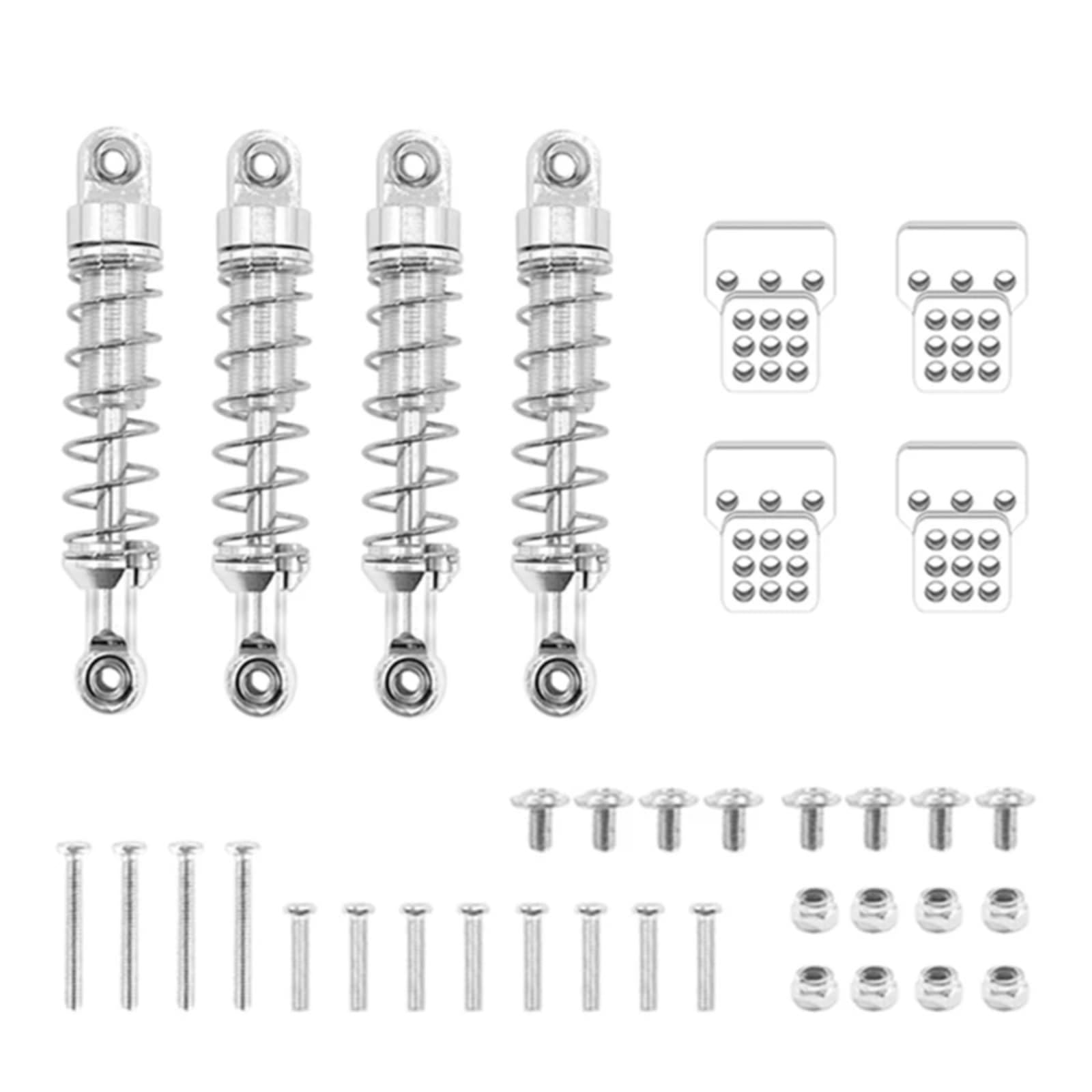 BEWAQO RC Autozubehör Für WPL C14 C24 C24-1 Für MN D90 MN99S MN45 Metall Stoßdämpfer Dämpfer Erweiterte Montieren Sitz RC Auto Teile Modifizierte Teile(Silver) von BEWAQO