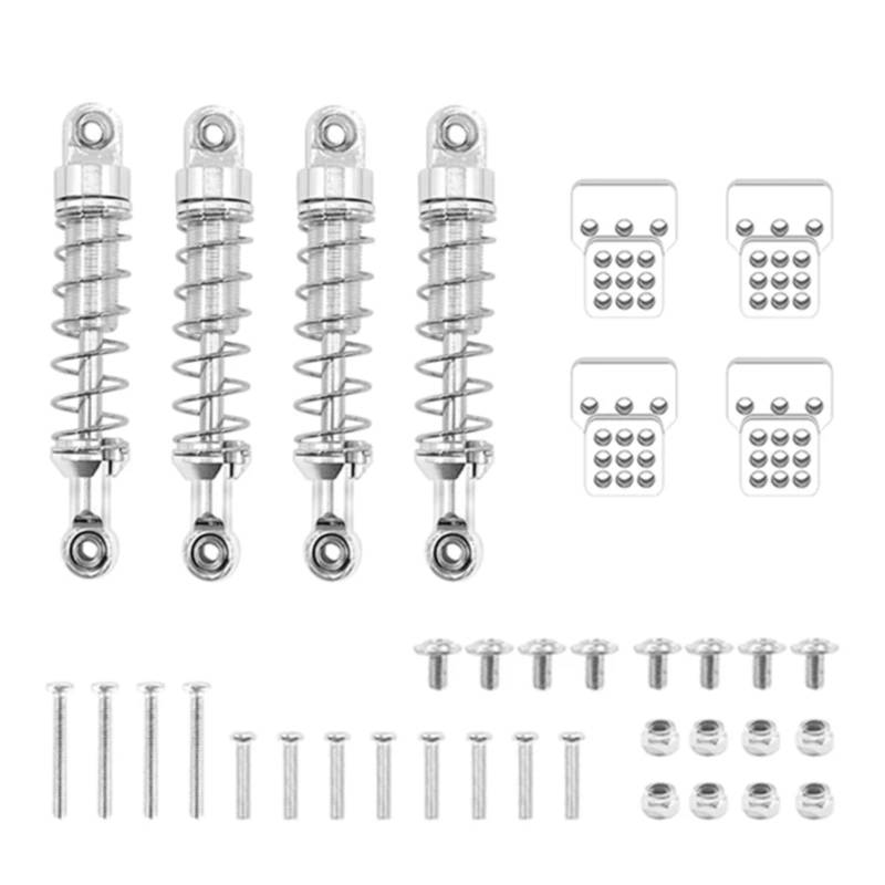 BEWAQO RC Autozubehör Für WPL C14 C24 C24-1 Für MN D90 MN99S MN45 Metall Stoßdämpfer Dämpfer Erweiterte Montieren Sitz RC Auto Teile Modifizierte Teile(Silver) von BEWAQO