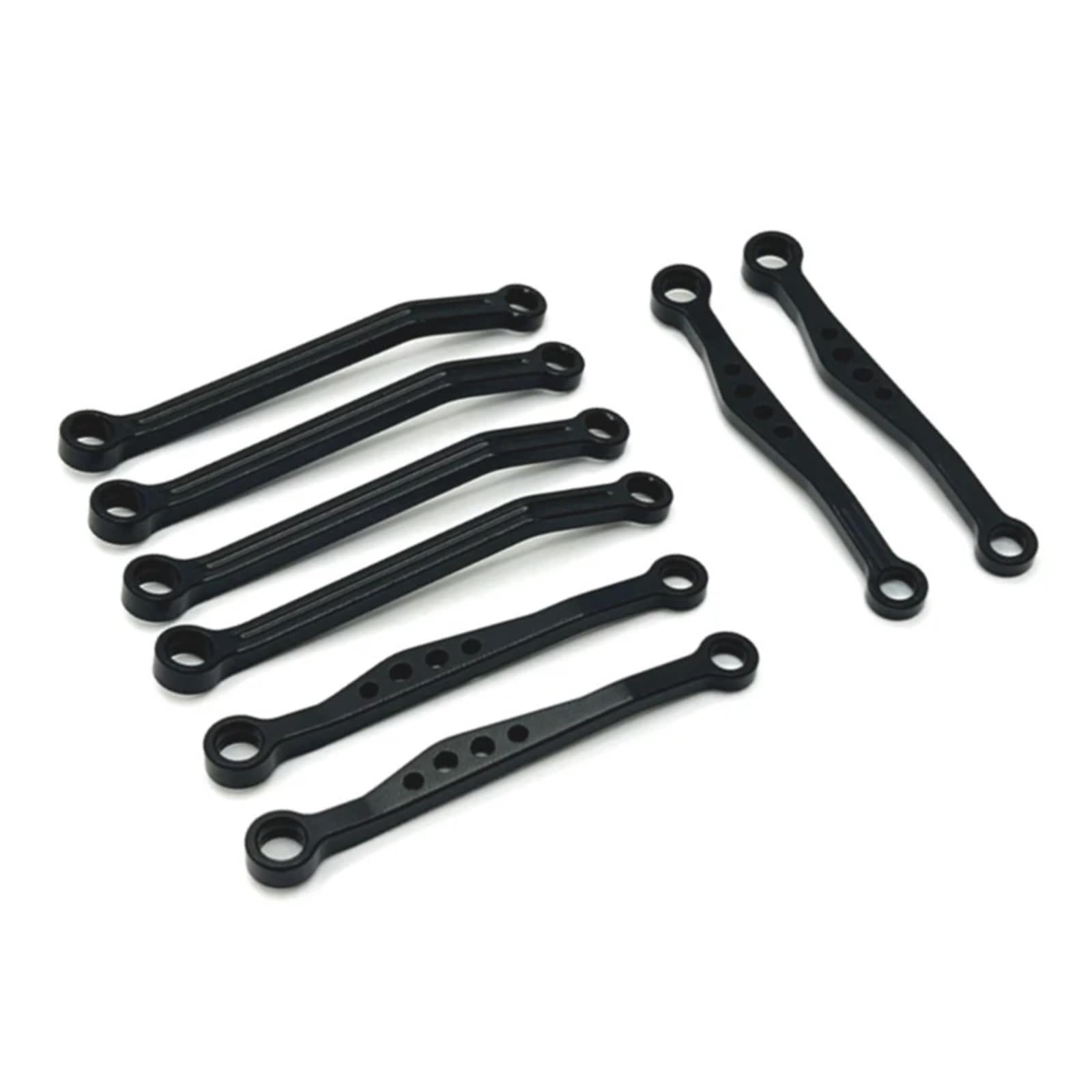 BEWAQO RC Autozubehör Für WPL C64 C64-1 Metall Chassis Link Stange Zugstange Set 1/16 RC Auto Upgrade Teile Ersatz Zubehör Modifizierte Teile(Black) von BEWAQO