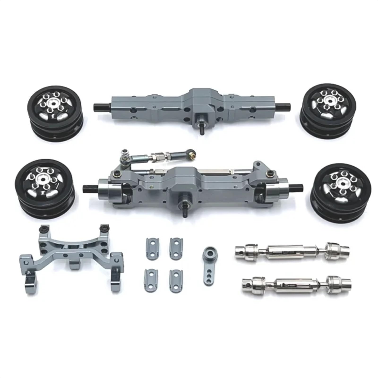 BEWAQO RC Autozubehör Für WPL C74 1/10 RC Auto Ersatzteile Metall Upgrade Achse Servo Sitz Radnabe Antriebswelle Modifizierte Ersatzteile(Gray) von BEWAQO