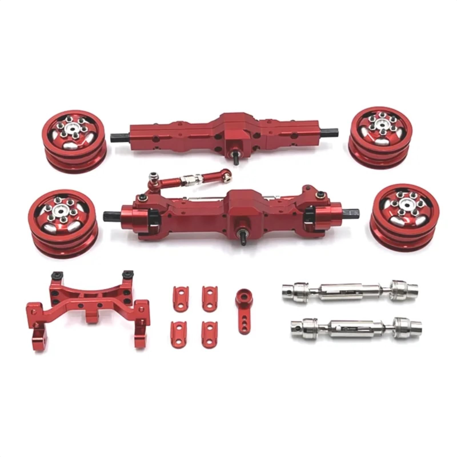 BEWAQO RC Autozubehör Für WPL C74 1/10 RC Auto Ersatzteile Metall Upgrade Achse Servo Sitz Radnabe Antriebswelle Modifizierte Ersatzteile(Red) von BEWAQO