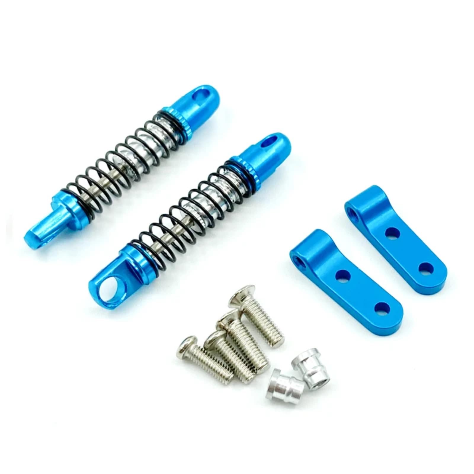 BEWAQO RC Autozubehör Für WPL D12 RC Auto Upgrade Teile Metall Vorne Hinten Stoßdämpfer Dämpfer Mit Halterung Festen Sitz Ersatzteile(Blue,Color1) von BEWAQO