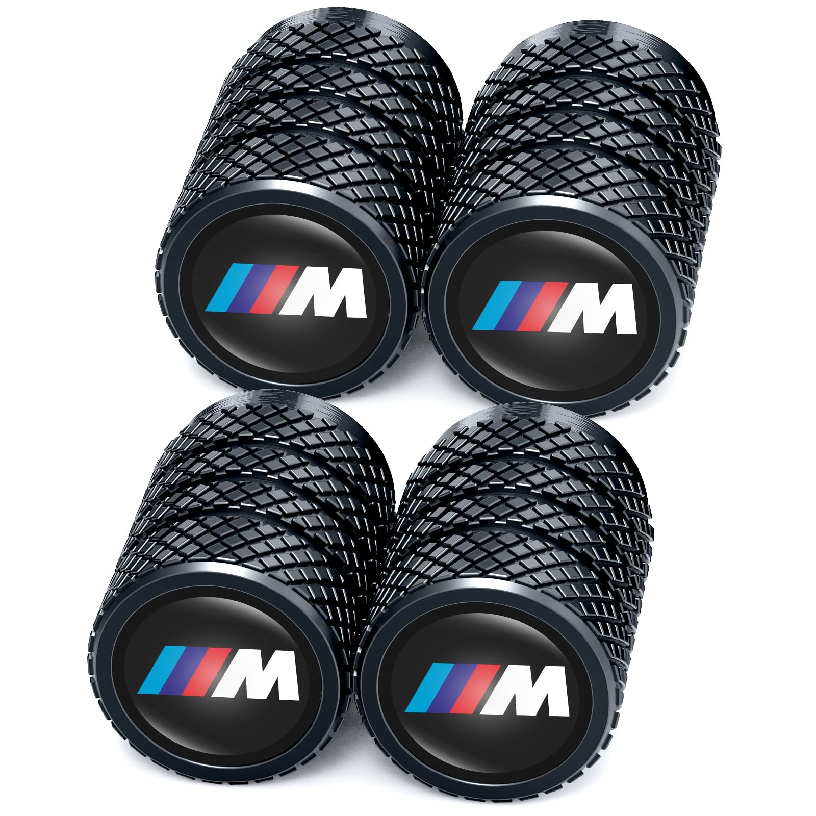 4 Stück Ventilkappen, Reifen Ventilkappen für BMW M M2 M4 M5 M6 M8 X1 X2 X3 X5 X6 M135i M240i Z4 328i X7, Ventilkappen mit Dichtung für stabilen Reifendruck, Autoventil Kappe, Auto Zubehör Balck von BEXQWF