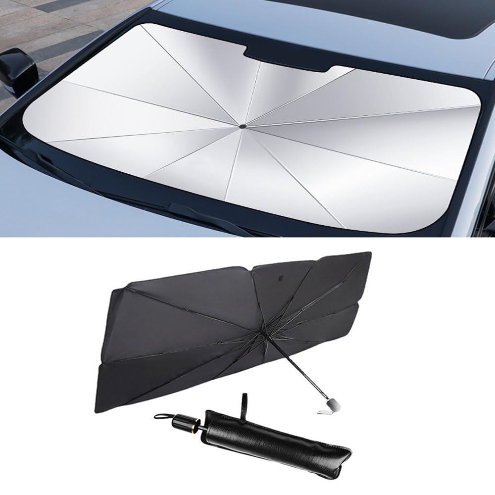 Auto Frontscheiben Sonnenschutz für VW Taigo Touran Tiguan CC Beetle Passat Jetta B6 B7 B8 Frontscheibenabdeckung Faltbarer Sonnenschirm UV-Schutz Wärmeisolierend Tragbarer Innen von BFJXZA