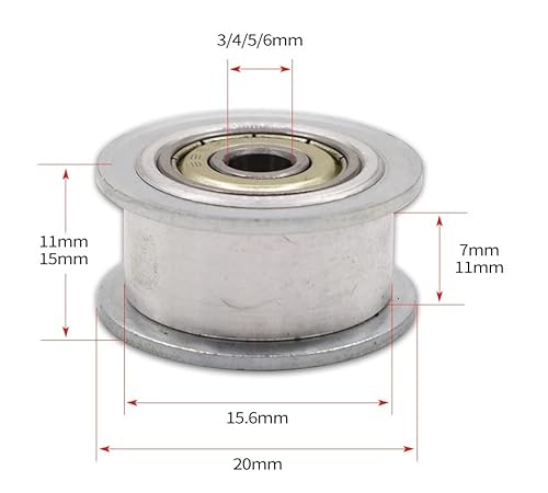 synchronisiertes riemenrad 1 Stück 2GT 25 Zähne Synchronrad Umlenkrolle Bohrung 3/4/5/6 mm mit Lager for GT2 Zahnriemen Breite 6 mm/10 mm 25 Zähne 25 Zähne(Bore 3mm No Teeth,7mm) von BFNDSSEOU