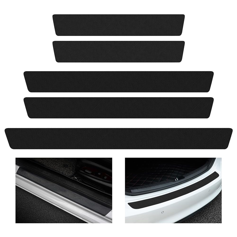 5 Stück Auto Einstiegsleisten Schutz für Audi A3 Convertible 2015-2018, Kohlefaser Auto Türeinstiegsschutz Aufkleber,Anti-Kratz Scuff Trim von BFRDGE