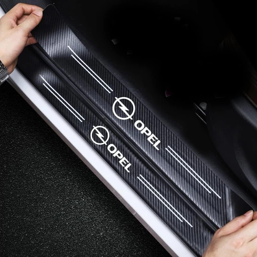 5 Stück Auto Einstiegsleisten Schutz für Opel Crossland SUV 2020-2024, Kohlefaser Auto Türeinstiegsschutz Aufkleber,Anti-Kratz Scuff Trim von BFRDGE