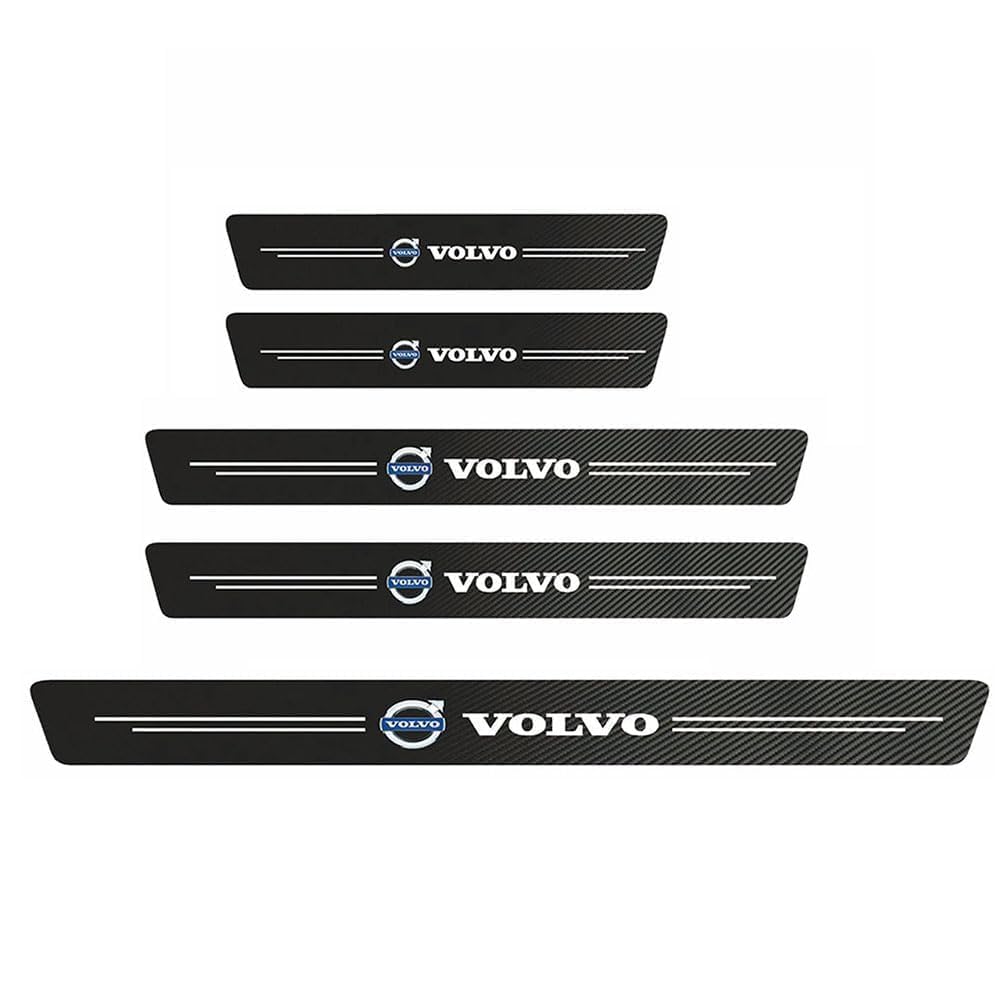 5 Stück Auto Einstiegsleisten Schutz für VOLVO XC60 XC90 XC40 XC70 S60L C30 S80 S90 V50 V60, Kohlefaser Auto Türeinstiegsschutz Aufkleber,Anti-Kratz Scuff Trim von BFRDGE