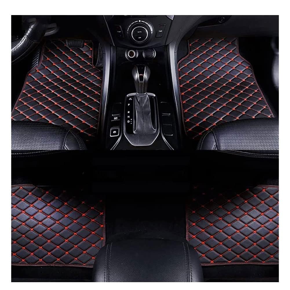 Auto-Fußmatten, für BMW 3 Series (F30 / F31) 2012-2018 Anpassen Fußmatten, Allwetter wasserdichte rutschfeste Auto Fussmatten Set,B Black Red von BFRDGE