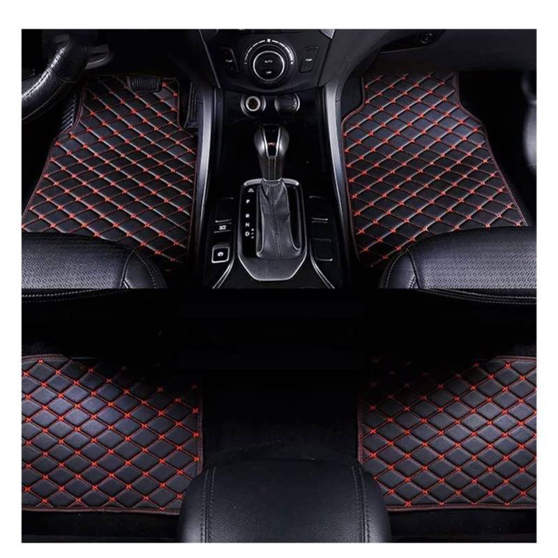 Auto-Fußmatten, für FIAT 500 2013-2020 Anpassen Fußmatten, Allwetter wasserdichte rutschfeste Auto Fussmatten Set,B Black Red von BFRDGE