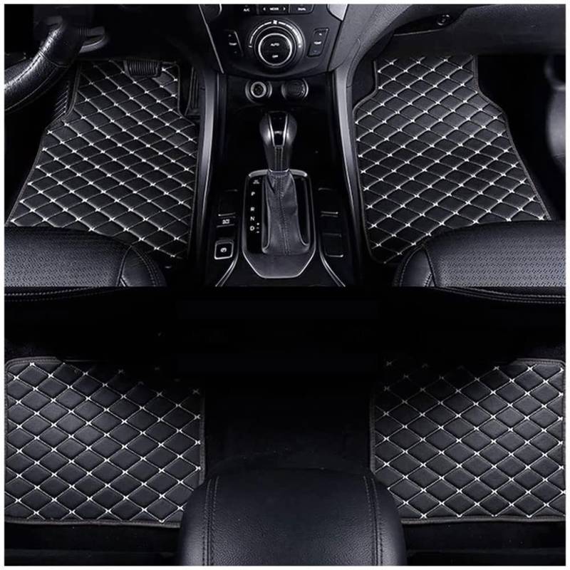 Auto-Fußmatten, für Hyundai i10 2014-2020 Anpassen Fußmatten, Allwetter wasserdichte rutschfeste Auto Fussmatten Set,C Black Beige von BFRDGE