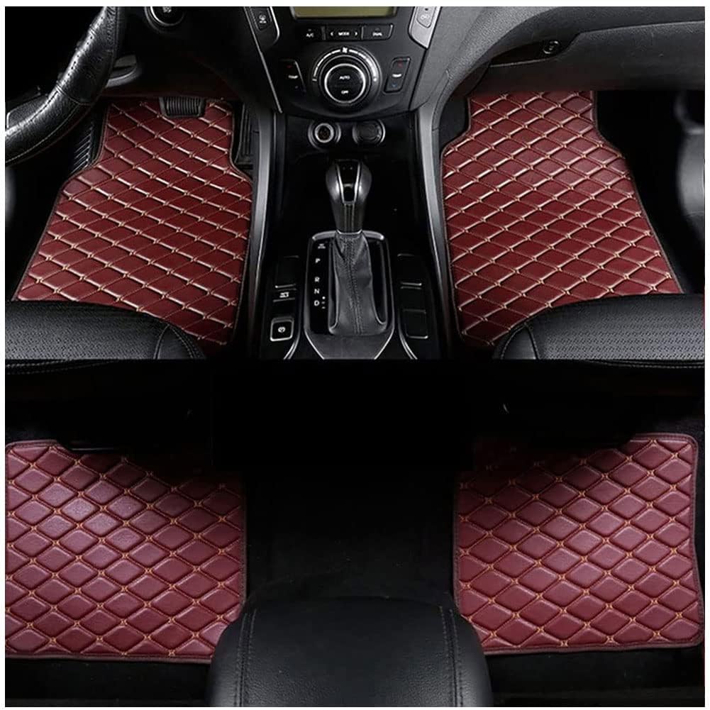 Auto-Fußmatten, für Hyundai ix20 2010-2024 Anpassen Fußmatten, Allwetter wasserdichte rutschfeste Auto Fussmatten Set,D Red von BFRDGE