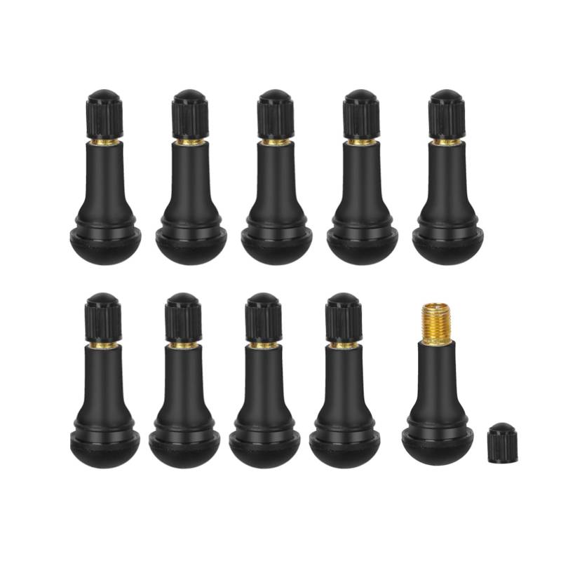 10 Stück Gummi Ventile TR413 tubeless Ventil Auto Gummiventil Reifen Universal Autoventil Felgen Ventile Snap-in Gummiventile Schwarz Autoventil Reifenventil Felgen Reparaturset Reifenventile für pkw von BFUZXY