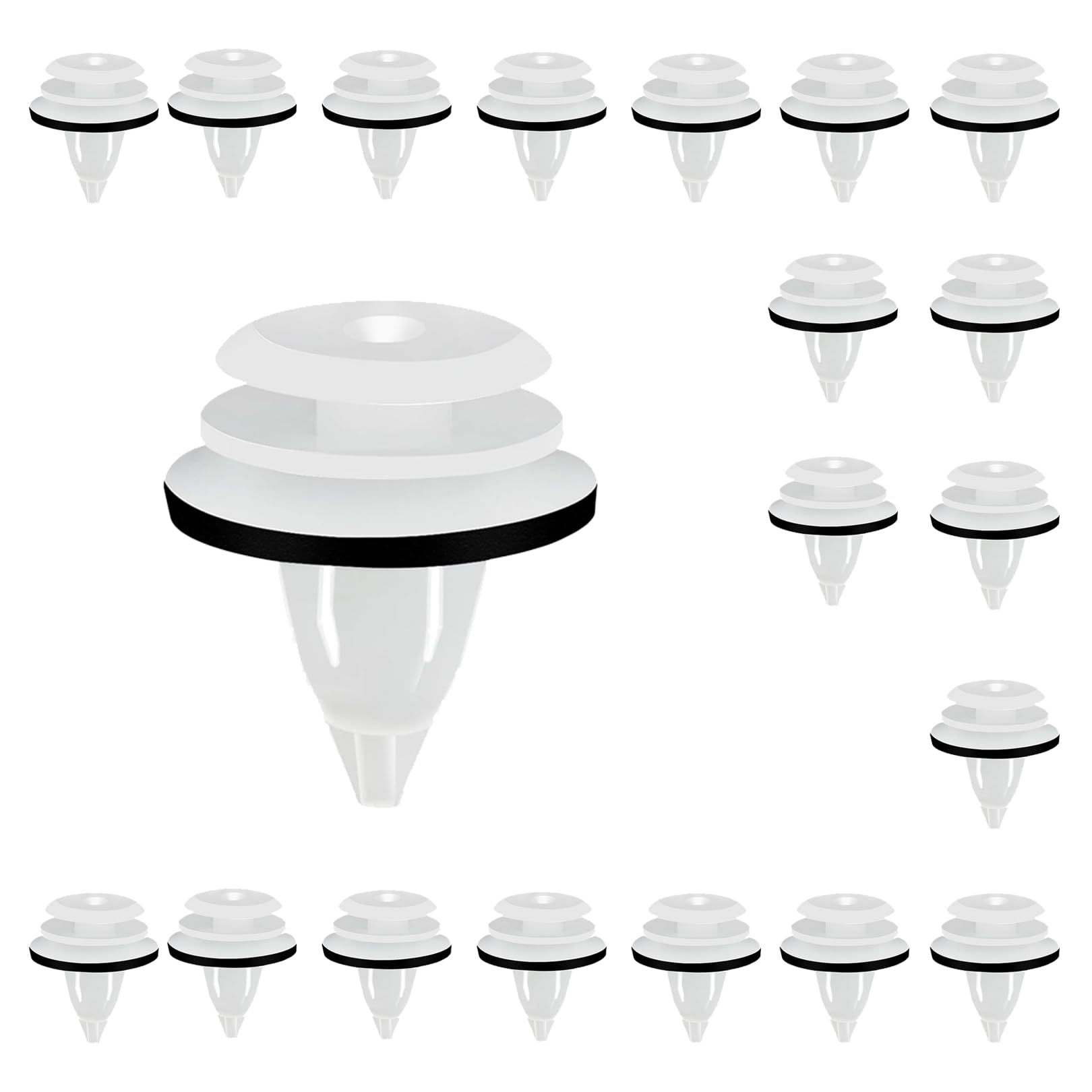 50 Stück Türverkleidung Clips,Auto Befestigung Clip,Befestigungsclips,Universal Autoverkleidungsclips,Unststoffnieten mit Schaumstoffpolstern,Stoßstangen Zierleisten Plastikklips für VW,BMW,Audi,Benz von BFUZXY