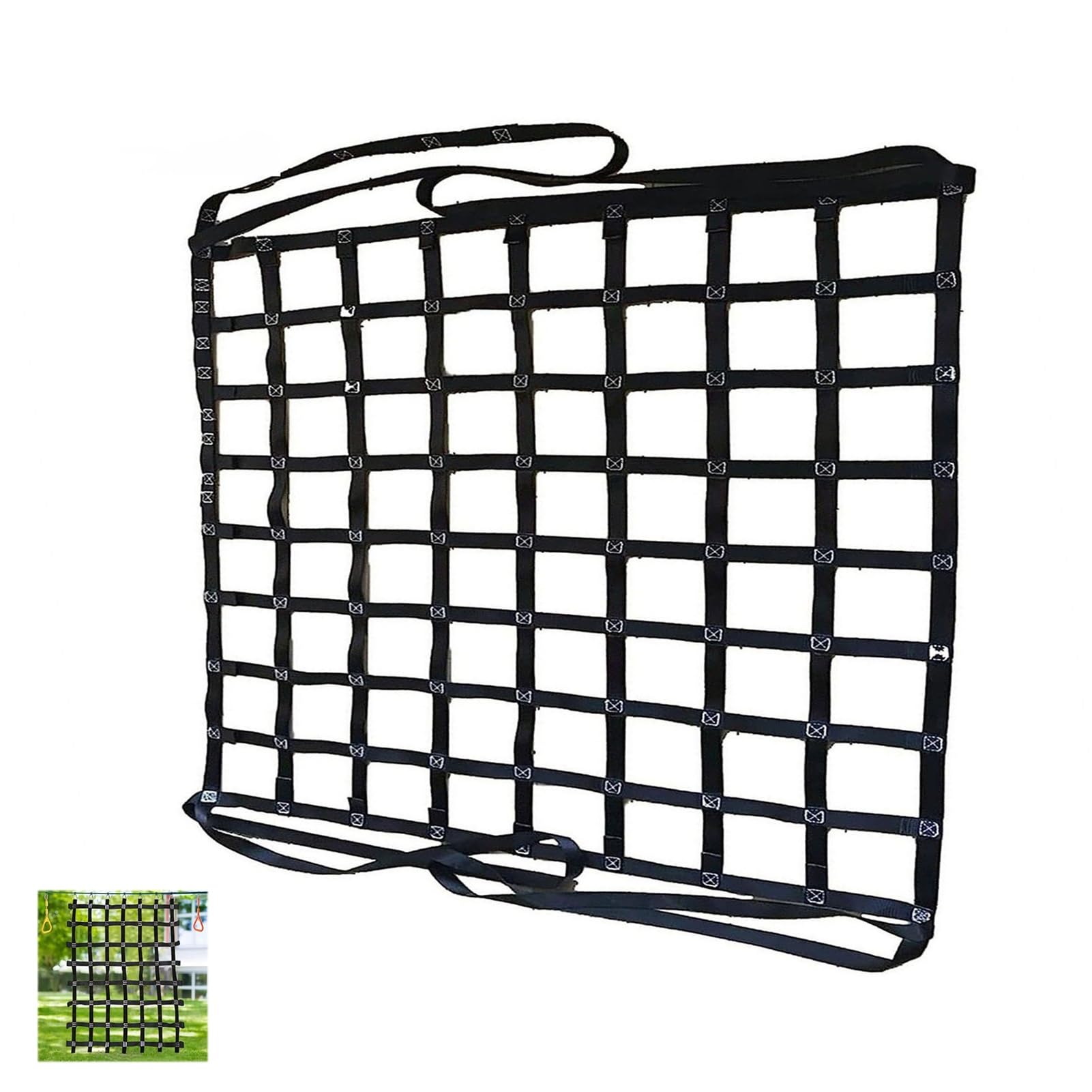 Fracht Heben Netze, Flaches Hebe-Frachtnetz aus Polyester, Starke tragende Materialhandhabungsgurte, robuste Bungee-Frachtausrüstung for Motorräder(2 X 2M/Mesh 15cm/Load 2.5t) von BFVAKBKYT