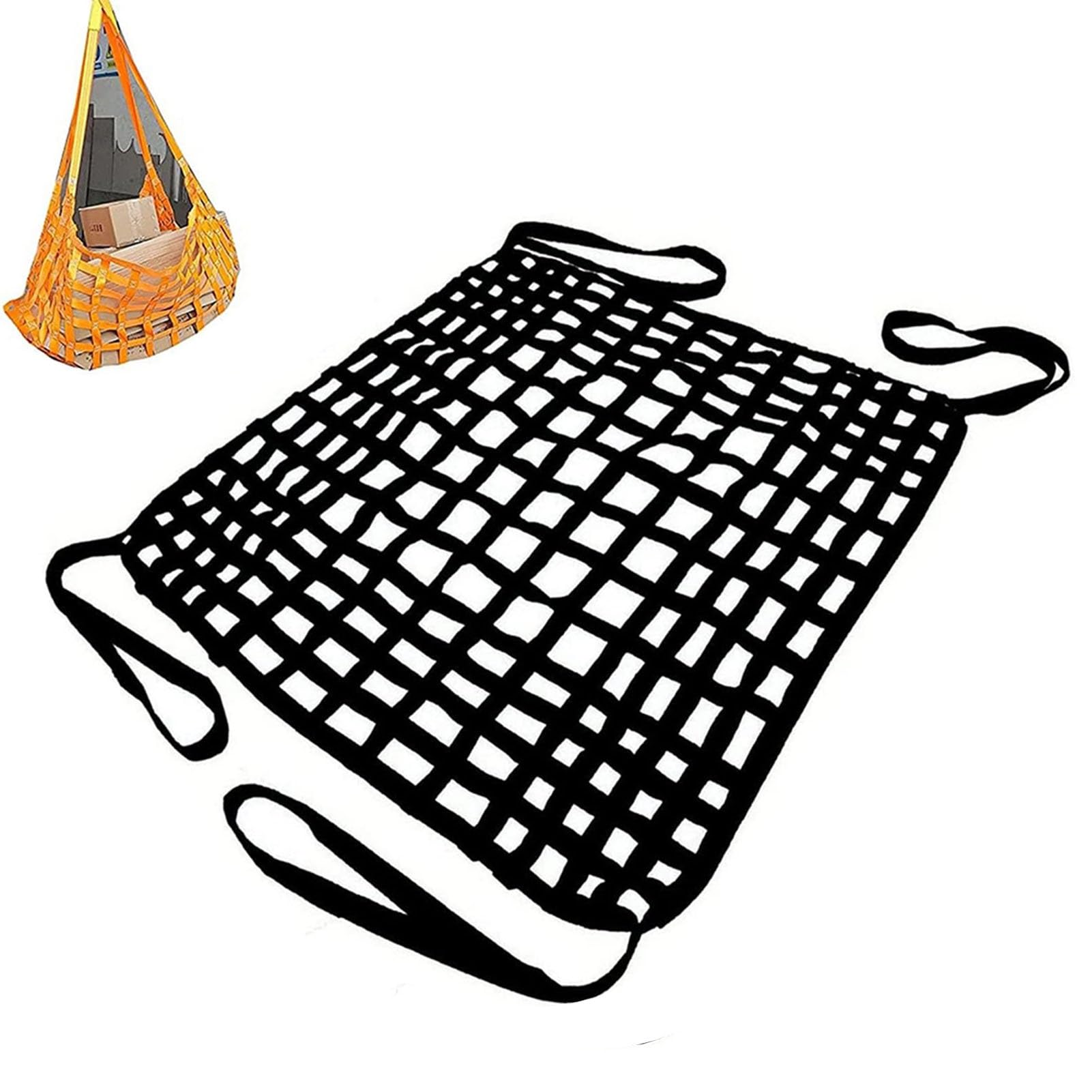 Fracht Heben Netze, Gurtbandnetz, Ladungssicherungsnetz, flaches Polyester-Sicherheitshebe-Hängenetz, Robustes Bungee-Gepäcknetz for Motorräder(1 X 1M/Mesh 10cm/Load 2t) von BFVAKBKYT