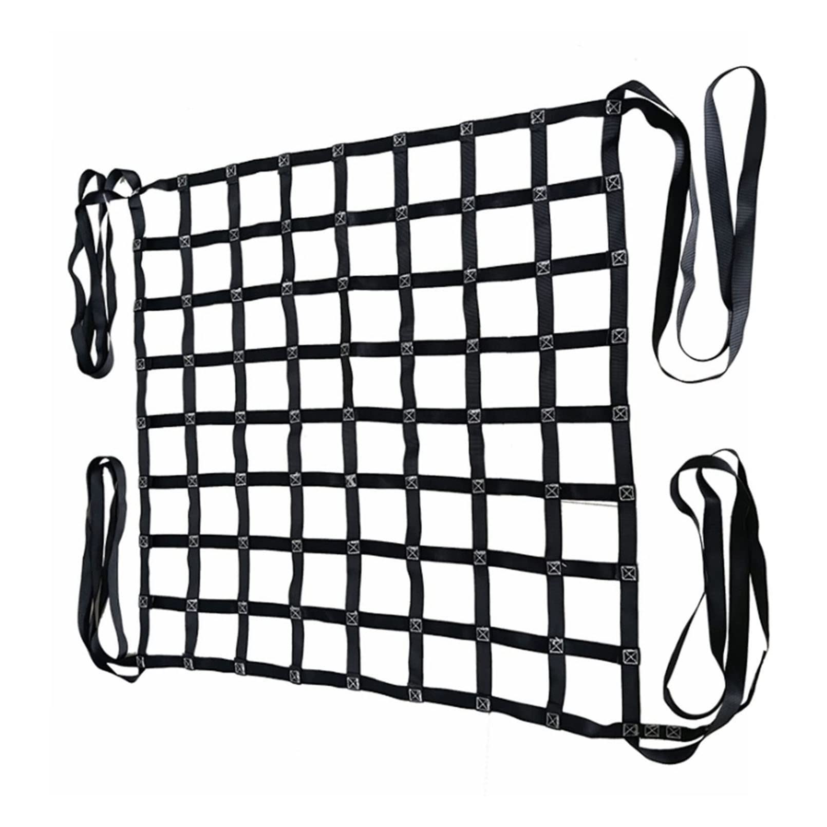 Fracht Heben Netze, Hochleistungs-Hebeschlingennetz, flaches Nylon-Gurtbandnetz, robuster Takelagegurt for Heben und Abschleppen(1 X 1M/Mesh 10cm/Load 2t) von BFVAKBKYT